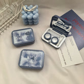 Custodia a contatto colorato di rose blu ghiaccio romantica